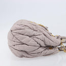 Miu Miu Matelasse Lady Lock Shoulder Hand Bag Leather Beige Gold Auth am13048V-4