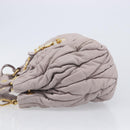 Miu Miu Matelasse Lady Lock Shoulder Hand Bag Leather Beige Gold Auth am13048V-5