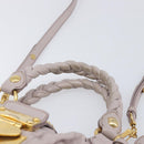 Miu Miu Matelasse Lady Lock Shoulder Hand Bag Leather Beige Gold Auth am13048V-8