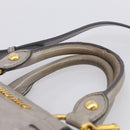 Miu Miu Vitterodino Side Ribbon Hand Bag Leather Gray Gold RN0893 Auth am13049V-10
