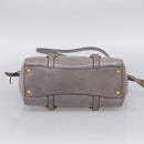 Miu Miu Vitterodino Side Ribbon Hand Bag Leather Gray Gold RN0893 Auth am13049V-13