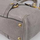 Miu Miu Vitterodino Side Ribbon Hand Bag Leather Gray Gold RN0893 Auth am13049V-14