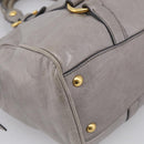 Miu Miu Vitterodino Side Ribbon Hand Bag Leather Gray Gold RN0893 Auth am13049V-15