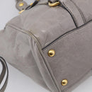 Miu Miu Vitterodino Side Ribbon Hand Bag Leather Gray Gold RN0893 Auth am13049V-17