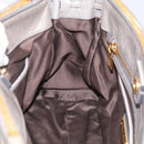 Miu Miu Vitterodino Side Ribbon Hand Bag Leather Gray Gold RN0893 Auth am13049V-22