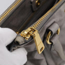 Miu Miu Vitterodino Side Ribbon Hand Bag Leather Gray Gold RN0893 Auth am13049V-27