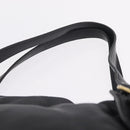 Miu Miu Side Ribbon Shoulder Bag Leather Black Gold Tone Auth am13050V-8