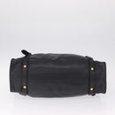 Miu Miu Side Ribbon Shoulder Bag Leather Black Gold Tone Auth am13050V-9
