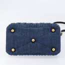 Miu Miu Denim Matelasse Hand Bag 2way Blue Gold Tone 5BG069 Auth am13051V-11