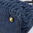 Miu Miu Denim Matelasse Hand Bag 2way Blue Gold Tone 5BG069 Auth am13051V-12