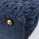 Miu Miu Denim Matelasse Hand Bag 2way Blue Gold Tone 5BG069 Auth am13051V-14