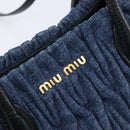Miu Miu Denim Matelasse Hand Bag 2way Blue Gold Tone 5BG069 Auth am13051V-16