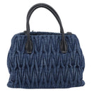 Miu Miu Denim Matelasse Hand Bag 2way Blue Gold Tone 5BG069 Auth am13051V-3