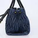 Miu Miu Denim Matelasse Hand Bag 2way Blue Gold Tone 5BG069 Auth am13051V-4
