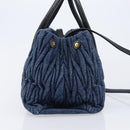 Miu Miu Denim Matelasse Hand Bag 2way Blue Gold Tone 5BG069 Auth am13051V-5