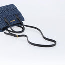 Miu Miu Denim Matelasse Hand Bag 2way Blue Gold Tone 5BG069 Auth am13051V-9