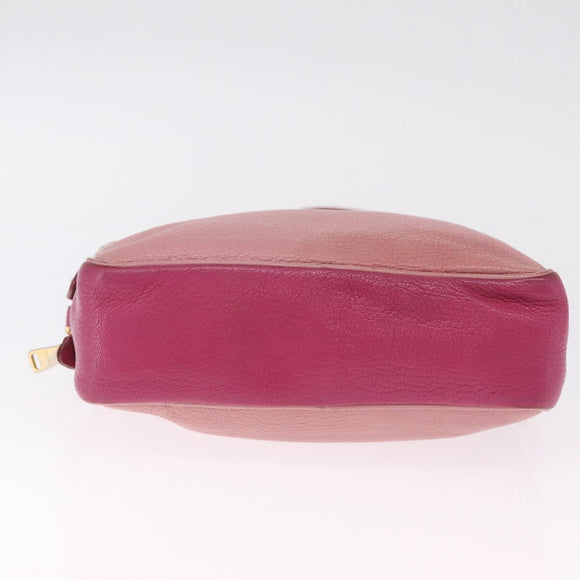Miu Miu Shoulder Bag Leather Pink Gold Tone Auth am13053A