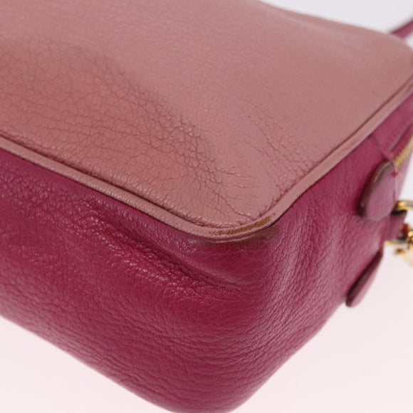 Miu Miu Shoulder Bag Leather Pink Gold Tone Auth am13053A