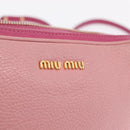 Miu Miu Shoulder Bag Leather Pink Gold Tone Auth am13053A-19