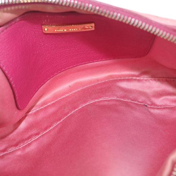 Miu Miu Shoulder Bag Leather Pink Gold Tone Auth am13053A