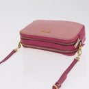 Miu Miu Shoulder Bag Leather Pink Gold Tone Auth am13053A-7