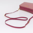 Miu Miu Shoulder Bag Leather Pink Gold Tone Auth am13053A-8