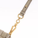 Miu Miu Shoulder Bag Leather Beige Gold Tone Auth am13054A-12
