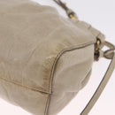 Miu Miu Shoulder Bag Leather Beige Gold Tone Auth am13054A-17