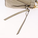 Miu Miu Shoulder Bag Leather Beige Gold Tone Auth am13054A-18