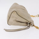 Miu Miu Shoulder Bag Leather Beige Gold Tone Auth am13054A-4