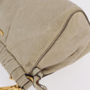 Miu Miu Shoulder Bag Leather Beige Gold Tone Auth am13054A-6