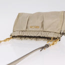 Miu Miu Shoulder Bag Leather Beige Gold Tone Auth am13054A-7