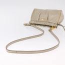 Miu Miu Shoulder Bag Leather Beige Gold Tone Auth am13054A-8