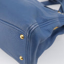 Miu Miu Vittello Caribbean Hand Bag Leather Blue Gold Tone RN0757 Auth am13055A-15