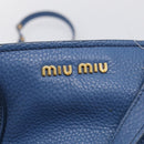 Miu Miu Vittello Caribbean Hand Bag Leather Blue Gold Tone RN0757 Auth am13055A-17