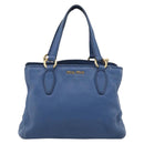 Miu Miu Vittello Caribbean Hand Bag Leather Blue Gold Tone RN0757 Auth am13055A-2