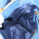 Miu Miu Vittello Caribbean Hand Bag Leather Blue Gold Tone RN0757 Auth am13055A-21