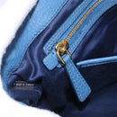 Miu Miu Vittello Caribbean Hand Bag Leather Blue Gold Tone RN0757 Auth am13055A-23