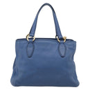 Miu Miu Vittello Caribbean Hand Bag Leather Blue Gold Tone RN0757 Auth am13055A-3