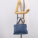 Miu Miu Vittello Caribbean Hand Bag Leather Blue Gold Tone RN0757 Auth am13055A-30