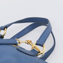 Miu Miu Vittello Caribbean Hand Bag Leather Blue Gold Tone RN0757 Auth am13055A-8
