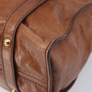 Miu Miu Side Ribbon Shoulder Bag Leather Brown Gold Tone Auth am13058V-10
