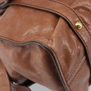 Miu Miu Side Ribbon Shoulder Bag Leather Brown Gold Tone Auth am13058V-11