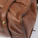 Miu Miu Side Ribbon Shoulder Bag Leather Brown Gold Tone Auth am13058V-12