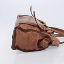 Miu Miu Side Ribbon Shoulder Bag Leather Brown Gold Tone Auth am13058V-4