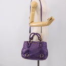 Miu Miu Hand Bag Leather Purple Gold Tone RN0685 Auth am13060V-26