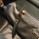 Miu Miu Biker Hand Bag Leather Khaki Gold Tone 5BA145 Auth am13062V-24