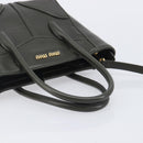 Miu Miu Biker Hand Bag Leather Khaki Gold Tone 5BA145 Auth am13062V-7