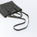 Miu Miu Biker Hand Bag Leather Khaki Gold Tone 5BA145 Auth am13062V-9