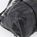 Miu Miu Side Ribbon Hand Bag Leather Black Gold Tone RT0383 Auth am13065V-13